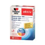 DOPPELHERZ Magnésium 400 + Vitamines B1, B6, B12 & Acide Folique – 30 Comprimés